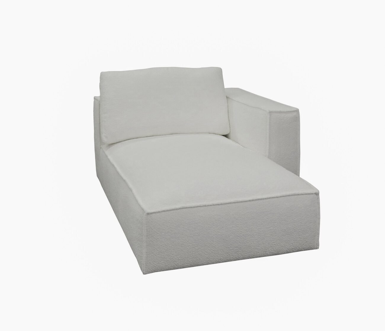 Divani Casa Lulu - Modern White Fabric Modular Sectional Sofa w/ Right Facing Chaise - Image 4