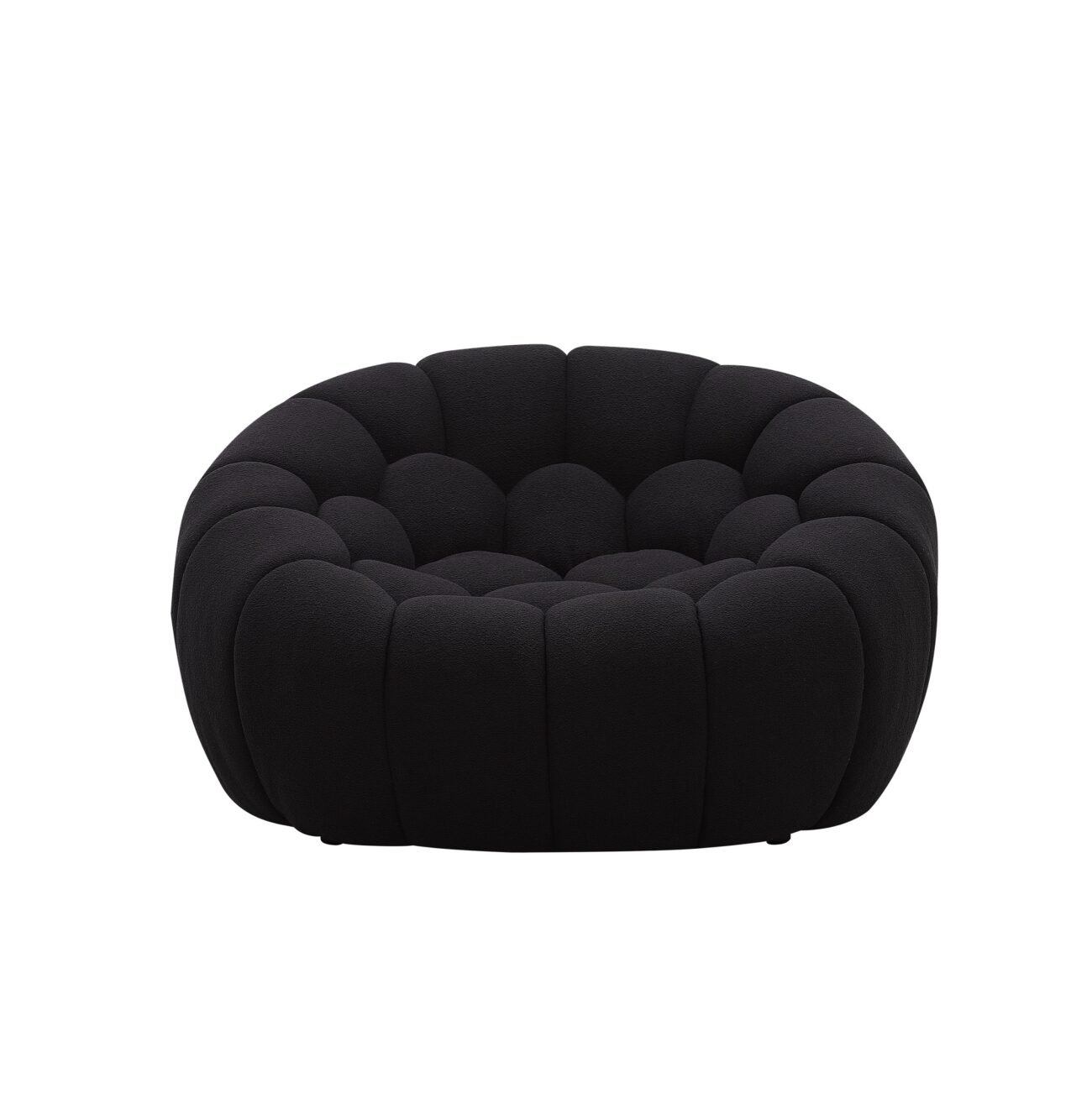 Divani Casa Yolonda - Modern Curved Black Fabric Chair