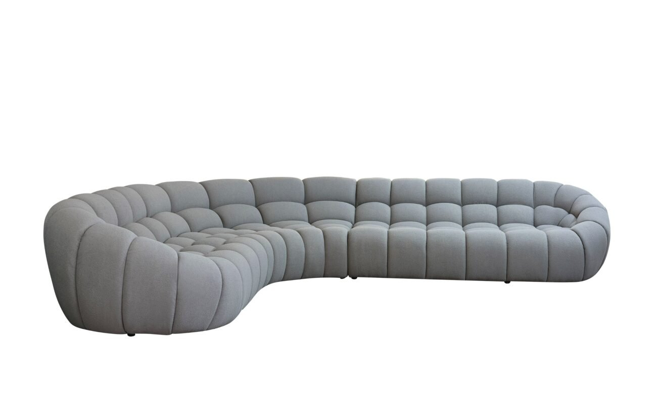 Divani Casa Yolonda - Modern Light Grey Curved Sectional Sofa - Image 2