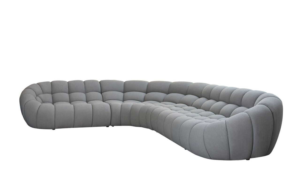 Divani Casa Yolonda - Modern Light Grey Curved Sectional Sofa - Image 3