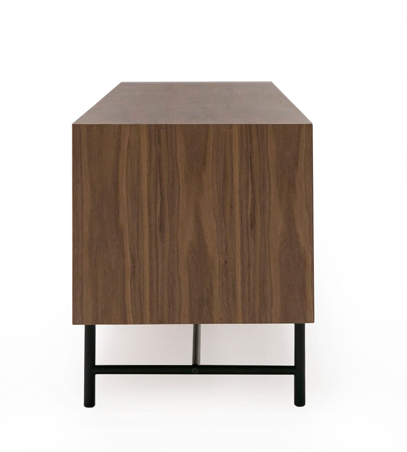 Modrest Bronson Mid-Century Modern Walnut & Grey TV Stand - Image 5