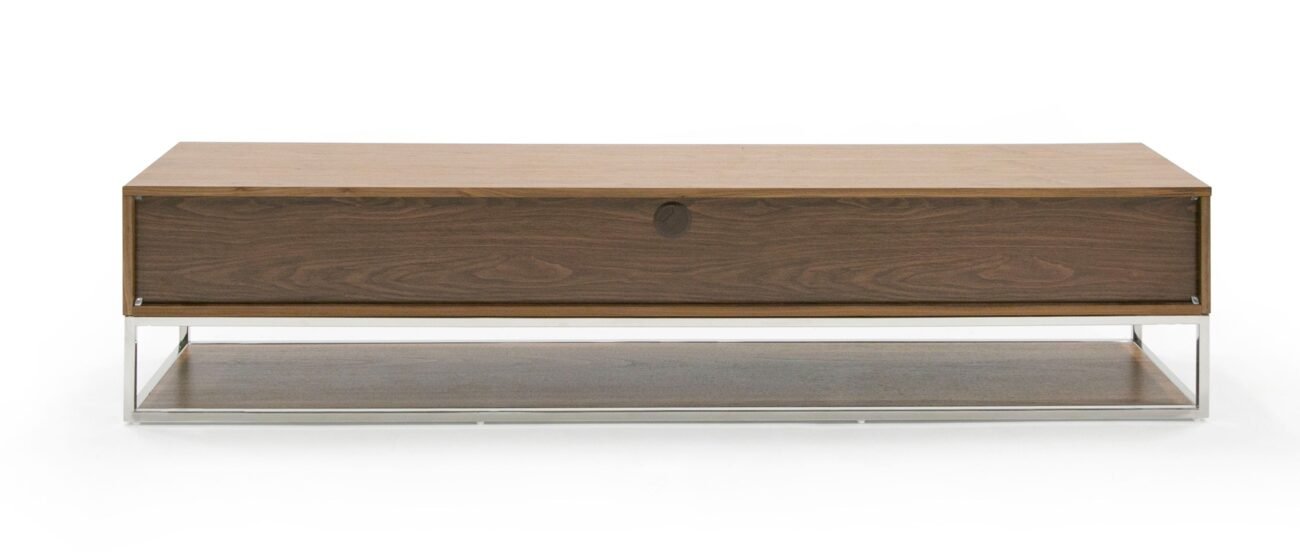 Modrest Heloise - Modern Walnut and Stainless Steel TV Stand - Image 4