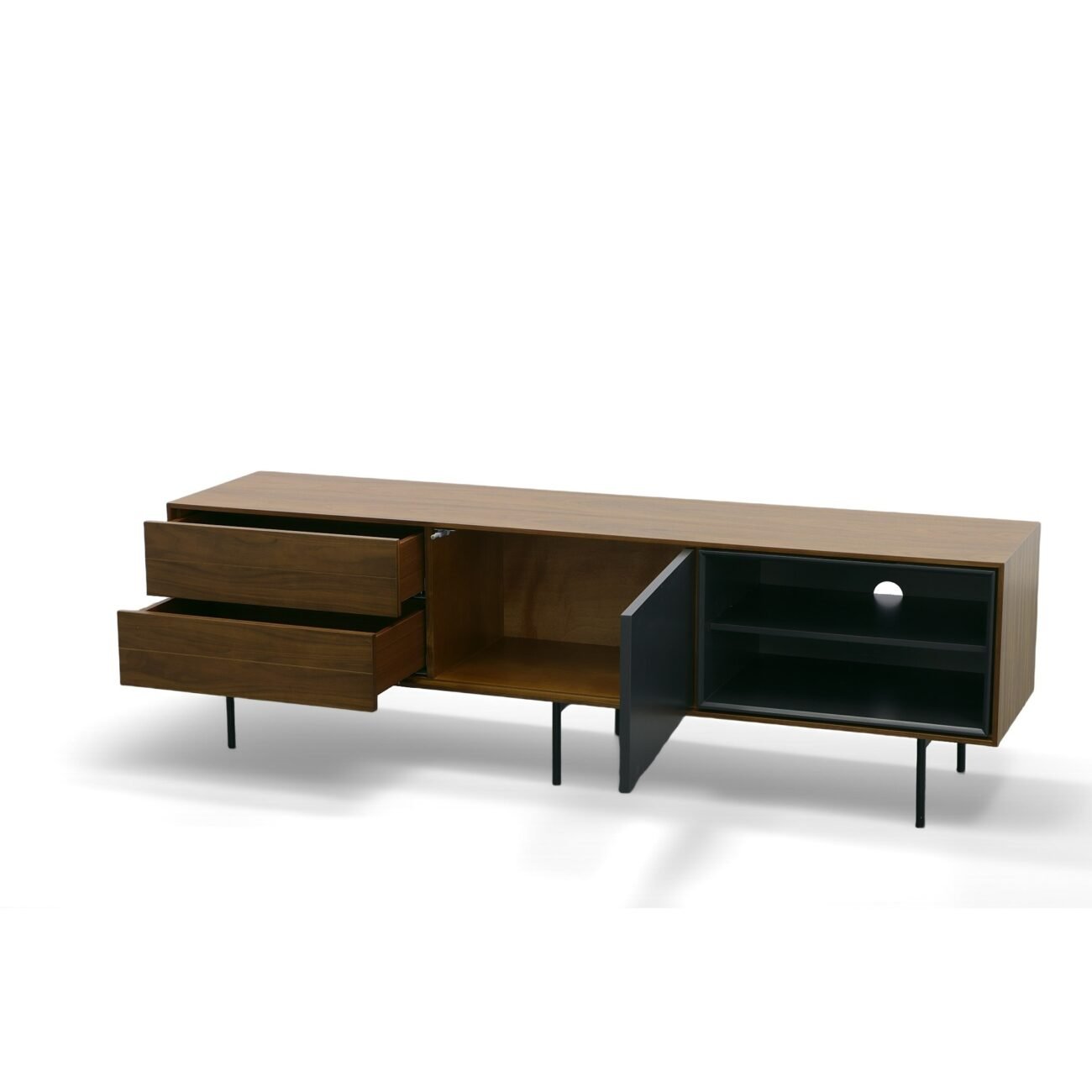 Modrest Kenny Modrest Walnut & Grey TV Stand - Image 5