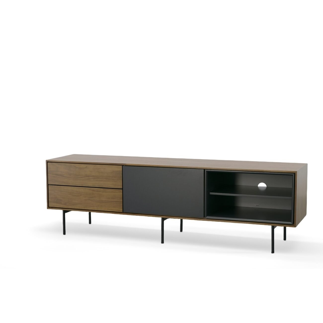 Modrest Kenny Modrest Walnut & Grey TV Stand - Image 2