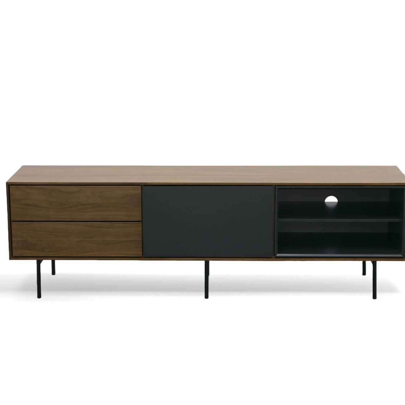 Modrest Kenny Modrest Walnut & Grey TV Stand - Image 3