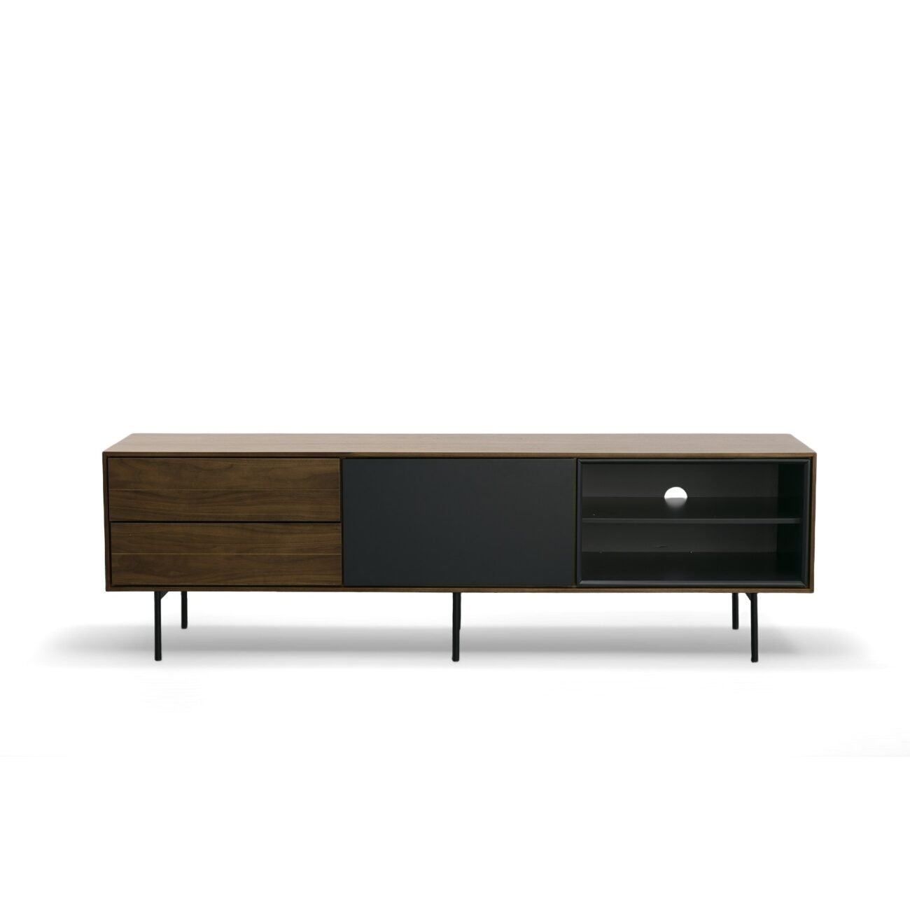 Modrest Kenny Modrest Walnut & Grey TV Stand - Image 4