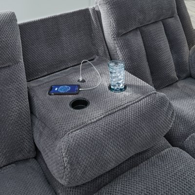 Free Wake Power Reclining Sofa with Drop Down Table - Image 9