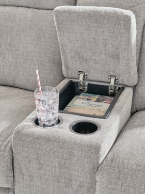 Barnsana Power Reclining Loveseat with Console - Image 9
