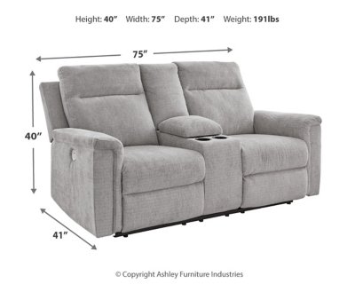 Barnsana Power Reclining Loveseat with Console - Image 5