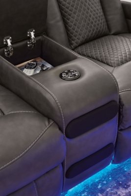 Fyne-Dyme Power Reclining Loveseat with Console - Image 10