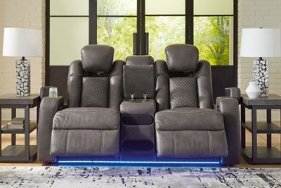 Fyne-Dyme Power Reclining Loveseat with Console - Image 8