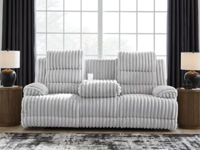 Higgesbee Power Reclining Sofa with Drop Down Table - Image 7