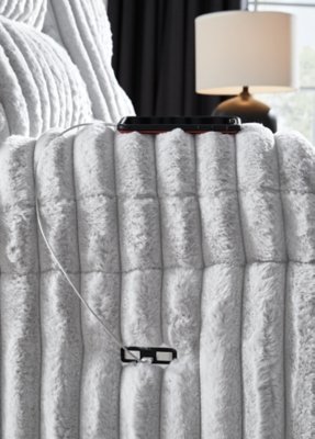 Higgesbee Power Reclining Sofa with Drop Down Table - Image 9