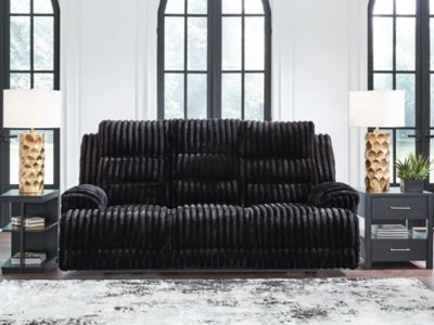 Higgesbee Power Reclining Sofa with Drop Down Table - Image 3