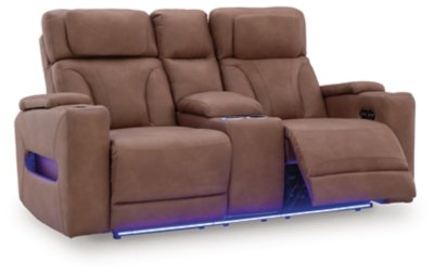 Wonder Waves Power Reclining Loveseat with Console - Image 4