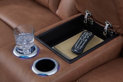 Wonder Waves Power Reclining Loveseat with Console - Image 9