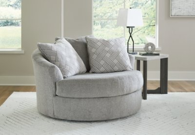 Casselbury Oversized Swivel Chair and Ottoman - Image 11