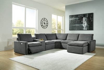 Hartsdale 6-Piece Right Arm Facing Reclining Sectional with Console and Chaise - Image 3