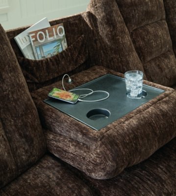 Soundwave Reclining Sofa with Drop Down Table - Image 9