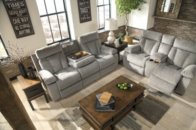 Mitchiner Reclining Sofa with Drop Down Table - Image 9