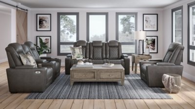 HyllMont Power Reclining Sofa, Loveseat and Recliner - Image 9