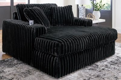Midnight-Madness 4-Piece Sectional and Oversized Chaise - Image 26