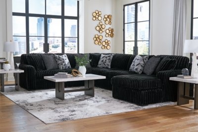Midnight-Madness 4-Piece Sectional with Chaise - Image 4