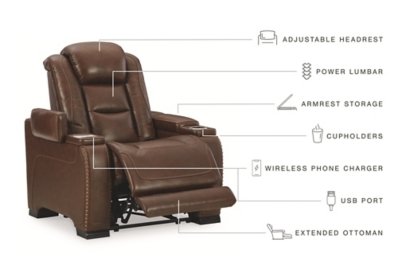 The Man-Den Power Reclining Sofa, Loveseat and Recliner - Image 12