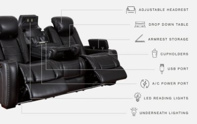Party Time Power Reclining Sofa and Loveseat with Power Recliner - Image 9