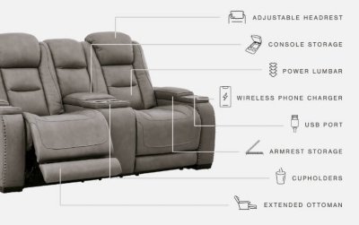 The Man-Den Power Reclining Loveseat with Console - Image 13