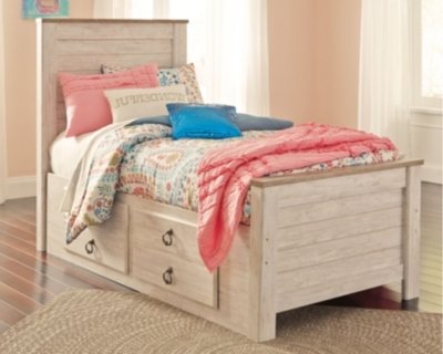 Willowton Twin Panel Bed with 2 Storage Drawers - Image 3
