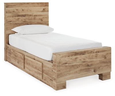 Hyanna Twin Panel Bed with 1 Side Storage, Dresser and Mirror - Image 4