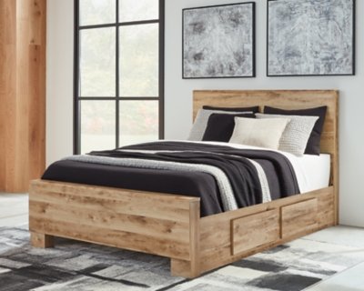 Hyanna Queen Panel Bed with 2 Side Storage, Dresser and Mirror - Image 6