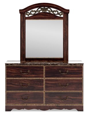 Glosmount Queen Poster Bed, Dresser, Mirror and Nightstand - Image 4