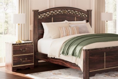 Glosmount Queen Poster Bed, Dresser, Mirror, Chest and Nightstand - Image 27
