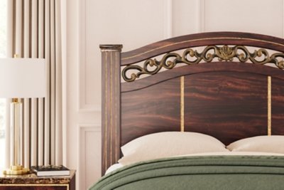 Glosmount Queen Poster Bed, Dresser, Mirror, Chest and Nightstand - Image 28