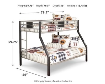 Dinsmore Twin over Full Bunk Bed with Mattresses - Image 7