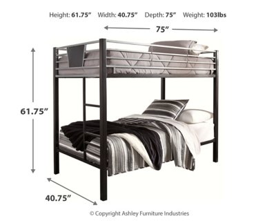 Dinsmore Twin over Twin Bunk Bed with Mattresses - Image 6