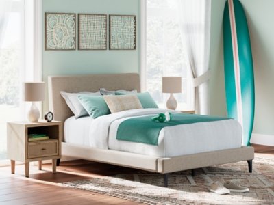 Cielden Full Upholstered Bed with Roll Slats - Image 3