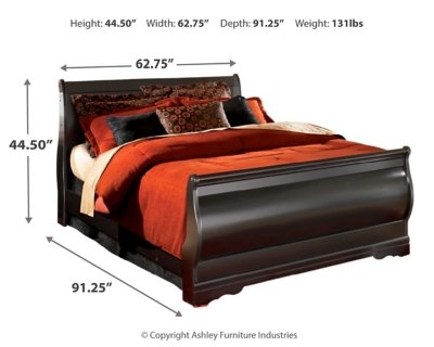 Huey Vineyard Queen Sleigh Bed with Mirrored Dresser and 2 Nightstands - Image 6