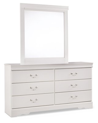 Anarasia Twin Sleigh Bed, Dresser and Mirror - Image 3
