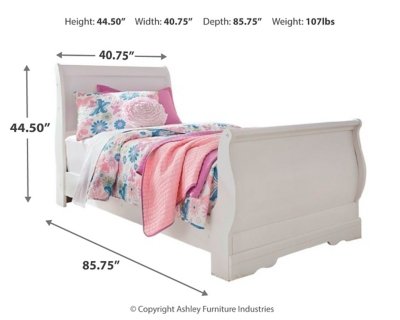 Anarasia Twin Sleigh Bed, Dresser, Mirror and Nightstand - Image 6