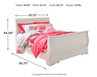 Anarasia Full Sleigh Bed with Dresser and Mirror - Image 4
