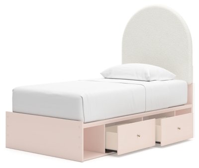 Wistenpine Twin Upholstered Panel Bed with Storage - Image 3