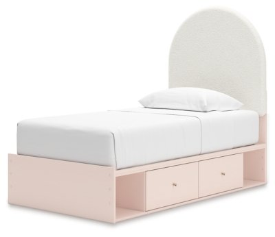 Wistenpine Twin Upholstered Panel Bed with Storage - Image 3
