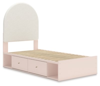 Wistenpine Twin Upholstered Panel Bed with Storage - Image 4