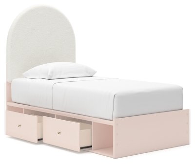 Wistenpine Twin Upholstered Panel Bed with Storage - Image 5