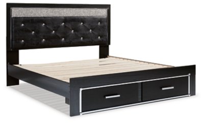 Kaydell King Upholstered Panel Storage Platform Bed, Dresser and Mirror - Image 5