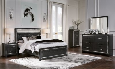 Kaydell Queen Upholstered Panel Bed, Dresser, Mirror and Nightstand - Image 15