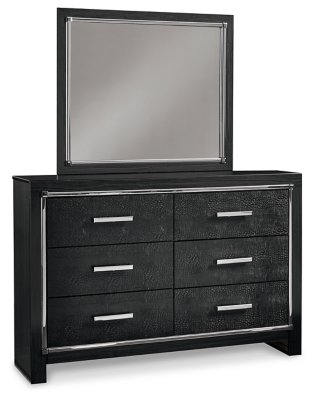 Kaydell King Panel Bed with Storage, Dresser and Mirror - Image 4